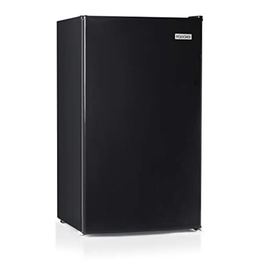 Mini fridge for homes, dorms offices: 3.2 cu.ft with freezer, stainless steel, silver, temperature control, glass shelves, comp