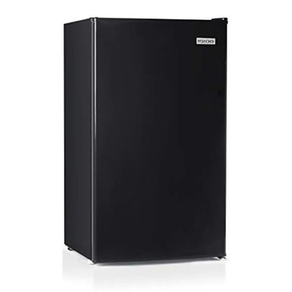 Mini fridge for homes, dorms offices: 3.2 cu.ft with freezer, stainless steel, silver, temperature control, glass shelves, comp
