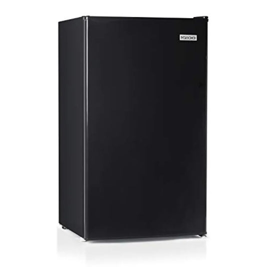 Mini fridge for homes, dorms offices: 3.2 cu.ft with freezer, stainless steel, silver, temperature control, glass shelves, comp