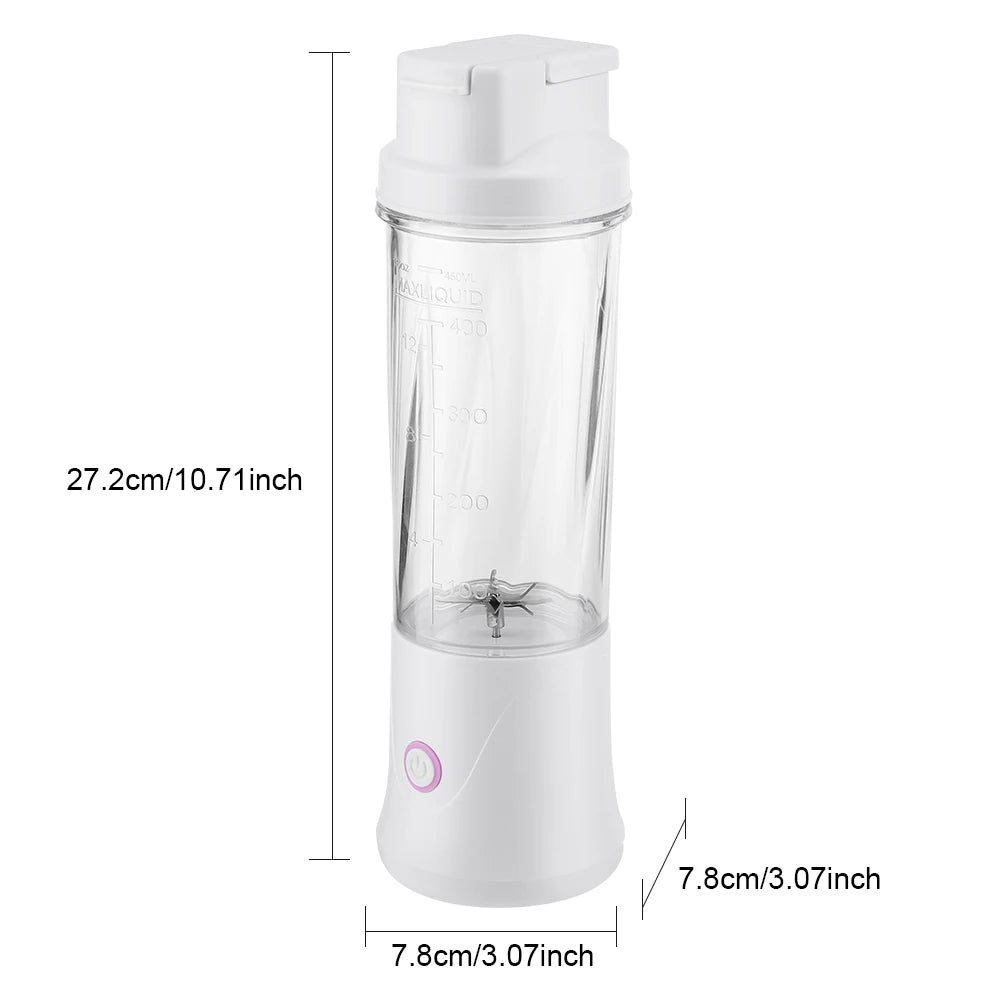 6 Blades Electric Juicer Cup 2 Cups For Travel Portable Juicer Mixer Usb Charge Fresh Fruit Juice Personal Blender Smoothie