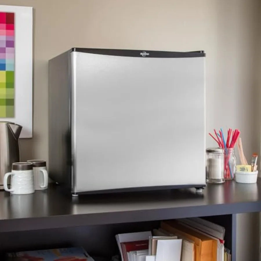 Mini fridge with freezer for kitchen bedroom office dorms: compact freestanding cool storage for wine beverages, 1.6 cu ft capa