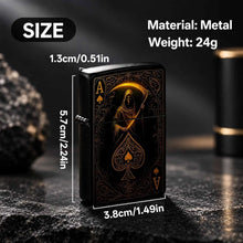 Retro Grim Reaper Ace Of Spades Themed Lighter, Exquisite Gold Foil Engraved Art Stylish Accessory, Portable Versatile Daily Use Ignition Tool, Unique Creative Present For Party Travel Gatherings All Scenarios A Humorous And