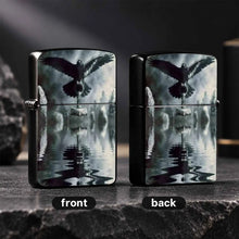 Norse Mythology Themed Lighter With Art Print Of Raven Holding Mjolnir, Misty Ancient Circle Aesthetic Original Design, Portable Delicate Practical Accessory Suitable For Daily Outdoor Gatherings And Various Occasions, Creati