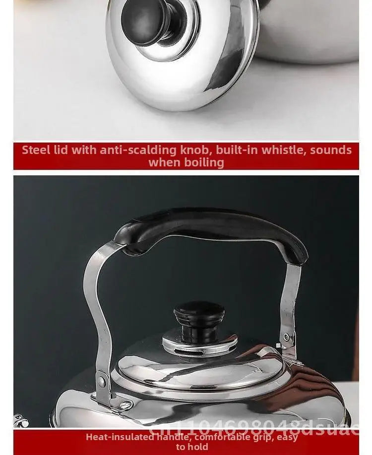 Stainless Steel Whistle Water Kettle Large Capacity 7.5L Insulated for Home Use Compatible with Gas And Induction Cookers Tea