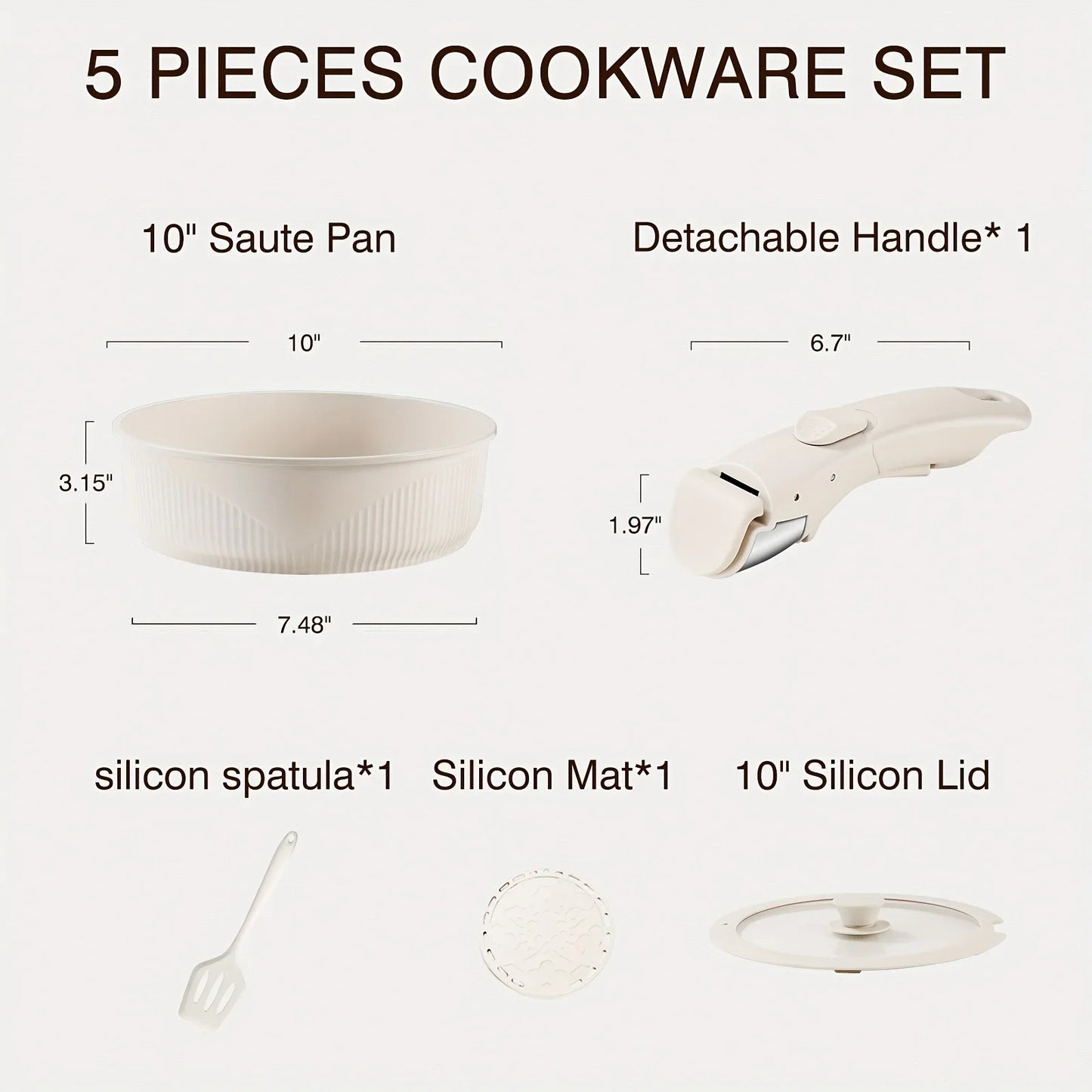 24pcs/7pcs/5pcs Cookware Set Non-Stick Pots & Pans Induction-Ready Kitchen Cookware Set Includes Skillet/Frying Pan/Soup Pot/Ste