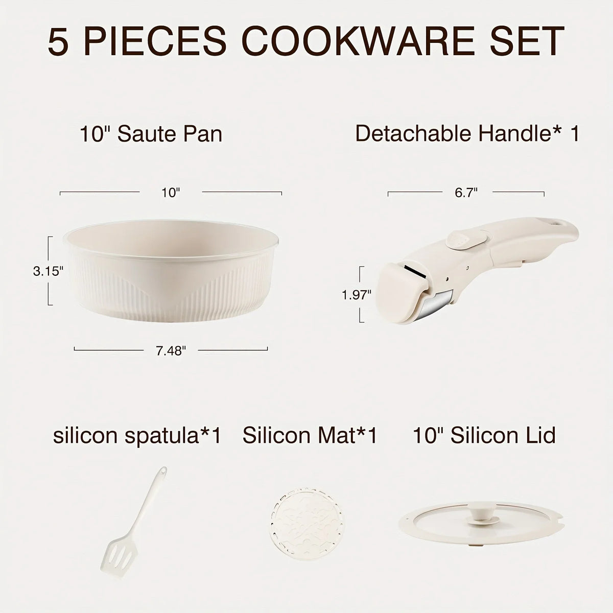 24pcs/7pcs/5pcs Cookware Set Non-Stick Pots & Pans Induction-Ready Kitchen Cookware Set Includes Skillet/Frying Pan/Soup Pot/Ste