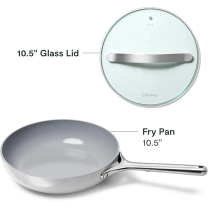 Non-Toxic 2.7 Qt Nonstick Frying Pan with Glass Lid, Oven Safe, Suitable for All Stovetops