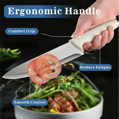 Knife Set, 15 Piece Knife Block Set with Built-in Sharpener, Dishwasher Safe, Rust Resistant, Ergonomic Handle, Stainless Steel