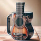 Resin Musical Instrument Coffee Mug Guitar Pattern Durable Coffee Cup Handcrafted Guitar Shaped Coffee Cup for Home Kitchen