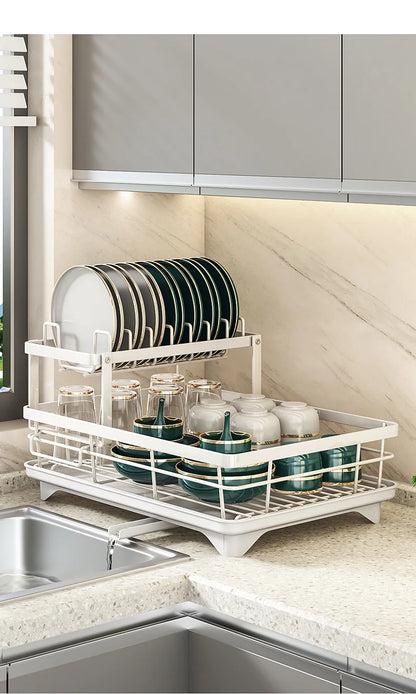 Dish Drying Rack Kitchen Adjustable Stainless Steel Cutting Board Organizer Dish Bowl Drainer Storage Rack Kitchen Utensils