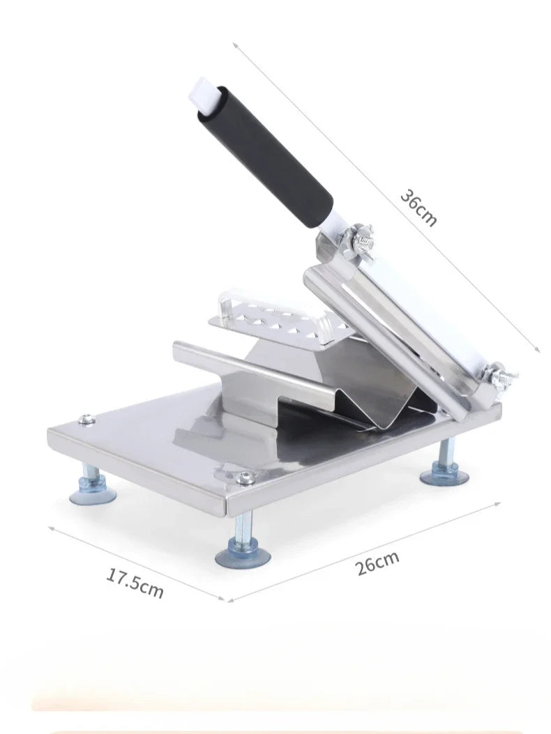 Multi-Functional Manual Meat Slicer - Stainless Steel Home & Commercial Slicing Machine for Lamb, Beef & Frozen Meat Cuts