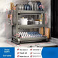 Minimalist Countertop Storage Stainless Steel Drain Dish Rack Kitchen Shelf Multifunctional Shelf Drain Dish Rack