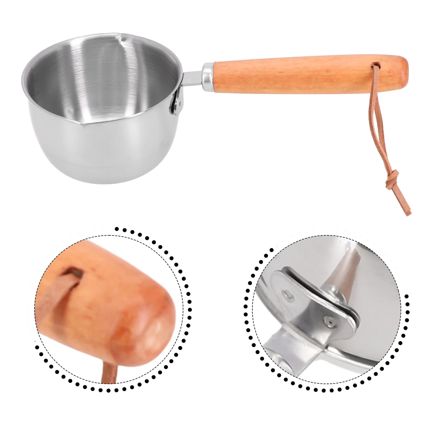 1pc 150/300/500ML Stainless Steel Mini Frying Pan Hot Oil Pan Hot Sauce Small Pot Cooking Butter Melting Pot Kitchen Supplies