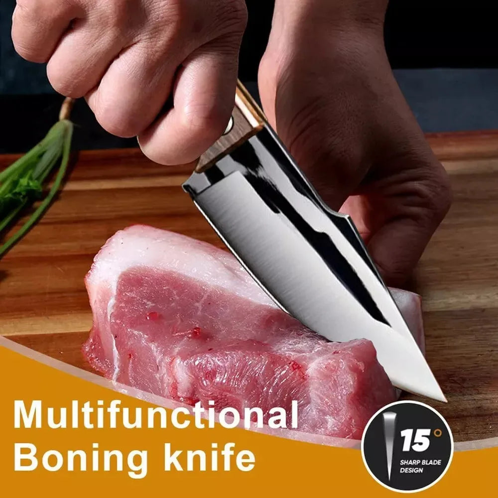 3pcs Multipurpose Knife Set, Outdoor Bone Removal Special Knife, Stainless Steel Sharp Meat Cutting Knife, Portable Fruit Knife