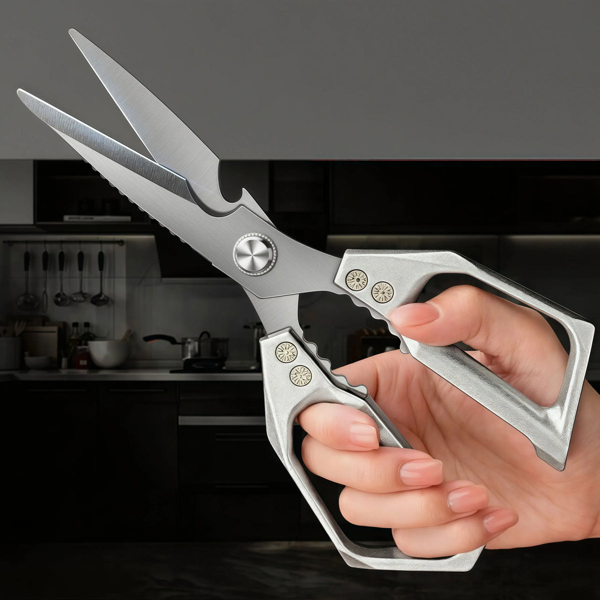 Stainless Steel Kitchen Shears Multifunctional Stainless Steel Kitchen Tools Cutting Vegetables Meat Fish Food Scissors