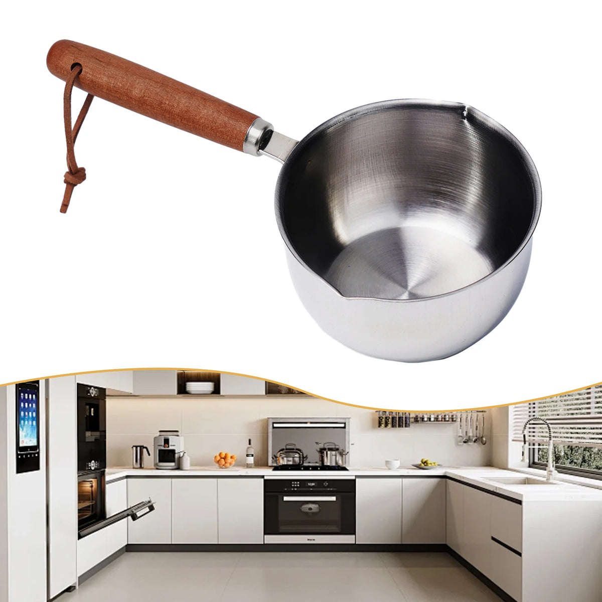 1x Stainless Steel Oil Pot Milk Pan Stainless Steel Sauce Small Saucepan Cooking Boiling Butter Warmer Melting Pan