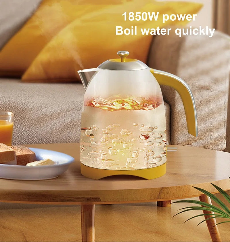1700ml Retro Printed Electric Kettle Household 304 Stainless Steel Boil Kettle Automatic Power Off Teapot Kitchen Tool 1850W