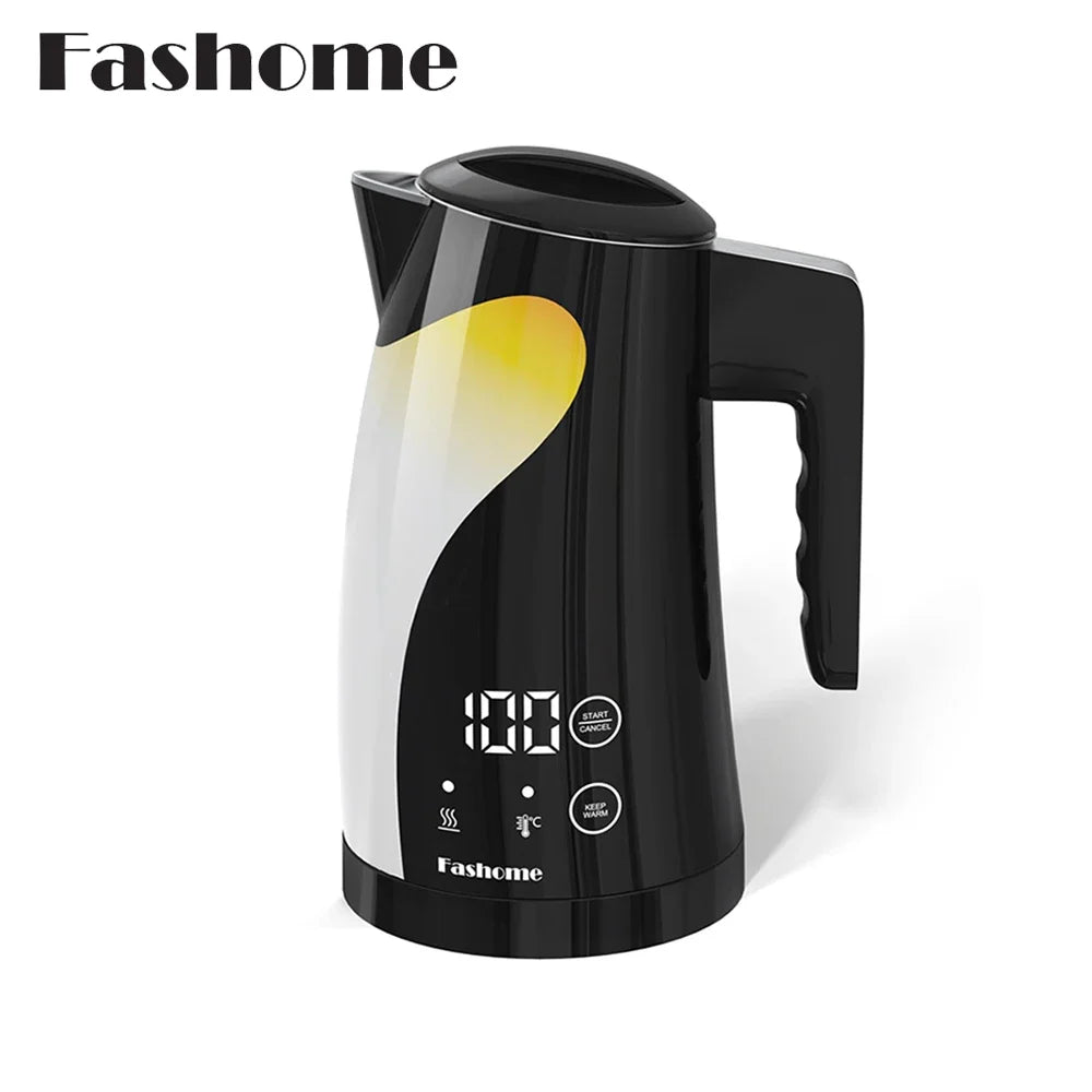 Fashome Electric Water Kettle with 5-Temperature Control 1.25L Auto Shut-Off Stainless Steel Coffee Tea Pot kitchen gadgets