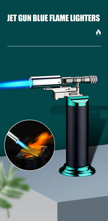 Spray Gun Inflatable Lighter Strong Blue Flame Adjustable Flame Size 360° Inverted Use Outdoor Home Use Gadgets