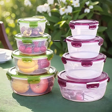 Vibrant 8-Piece Food Storage Set! Microwave-Safe Purple & Green Containers - Perfect for Meal Prep, Picnics & Fresh Storage.