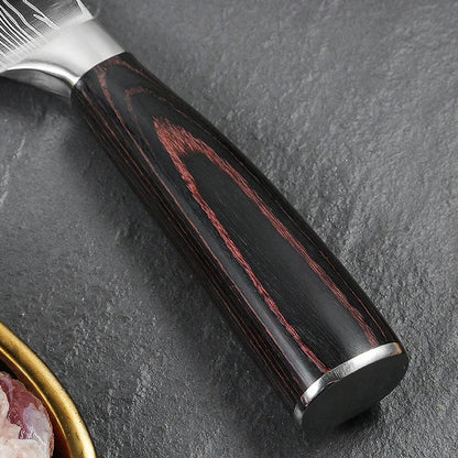 WXCOO 1~3 Pcs Knife Kitchen Utility Damascus Laser Santoku Japanese Chef Cleaver Slicing Wooden Handle Kitchen Accessories