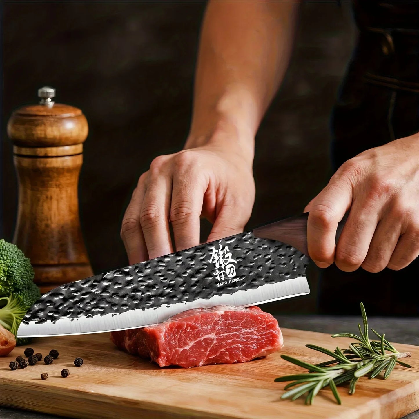Premium 7Pcs Chef Knife Set Forged Kitchen Knives Wenge Wood Handle High Carbon Stainless Steel Full Tang ForHome Cooking&BBQ