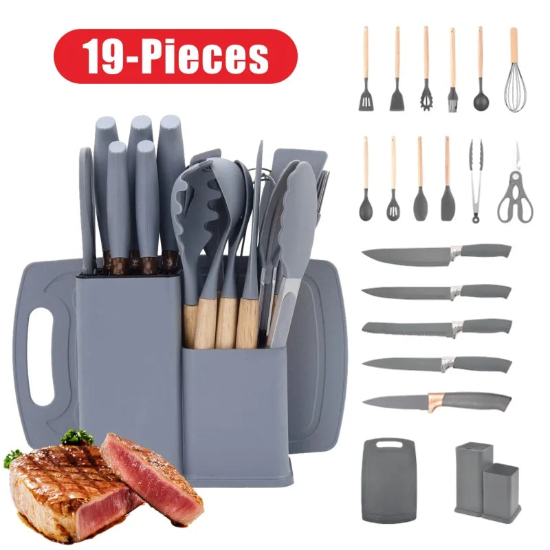 This 19-part knife set offers a variety of tools for different cooking tasks, making it a versatile choice for any kitchen.