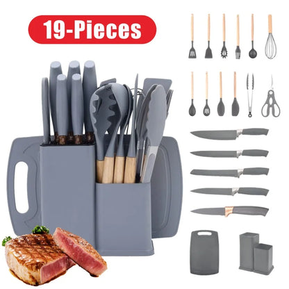 This 19-part knife set offers a variety of tools for different cooking tasks, making it a versatile choice for any kitchen.