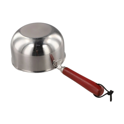 Stainless Steel Hot Oil Pot Milk Pan With Wooden Handle Small Pot Cooking Butter Melting Pot Sauce Pan Kitchen Pan