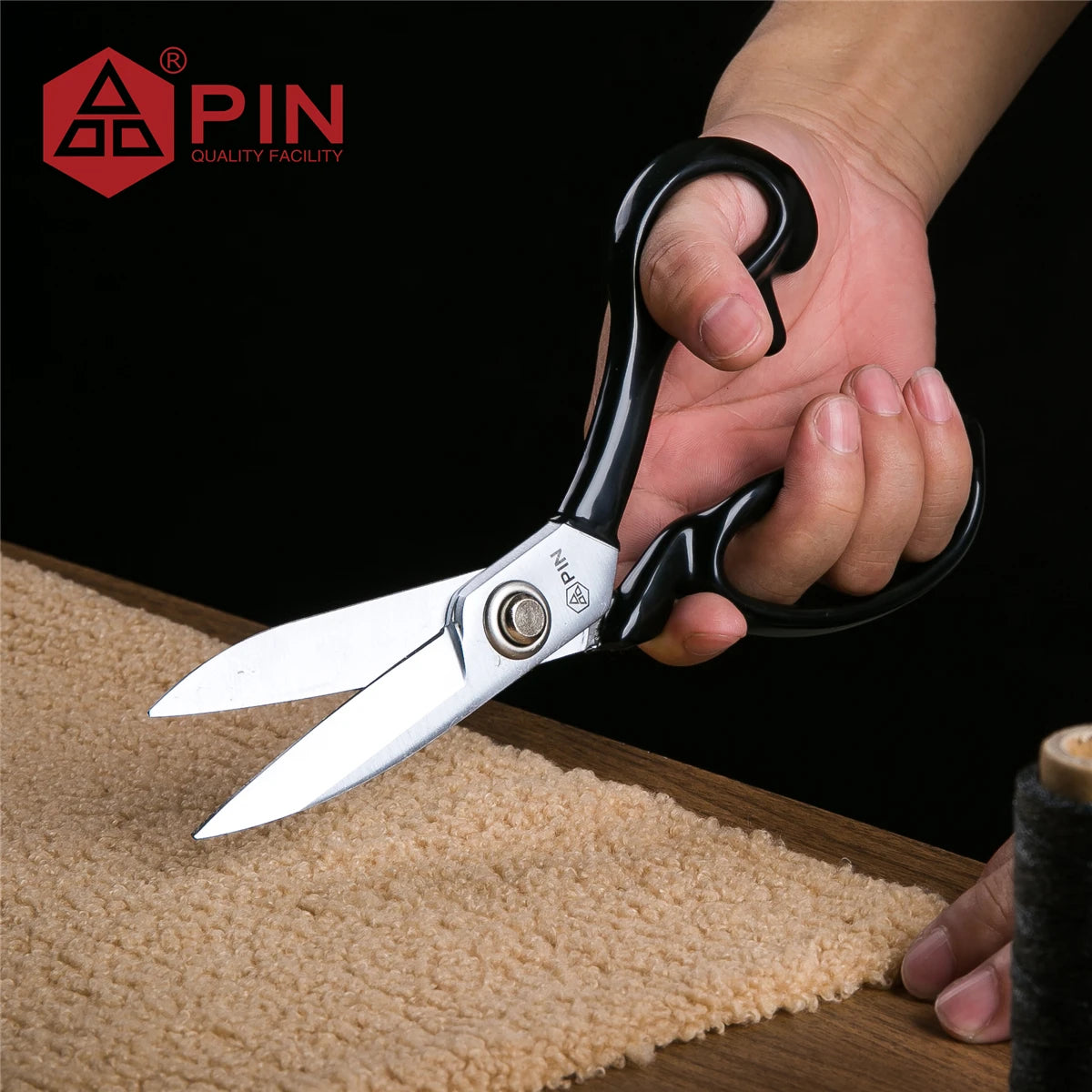 Professional Tailor Scissors, Ultra Thick High Carbon Steel Blades for Heavy Duty Fabric & Leather Cutting, Sewing Craft Tool