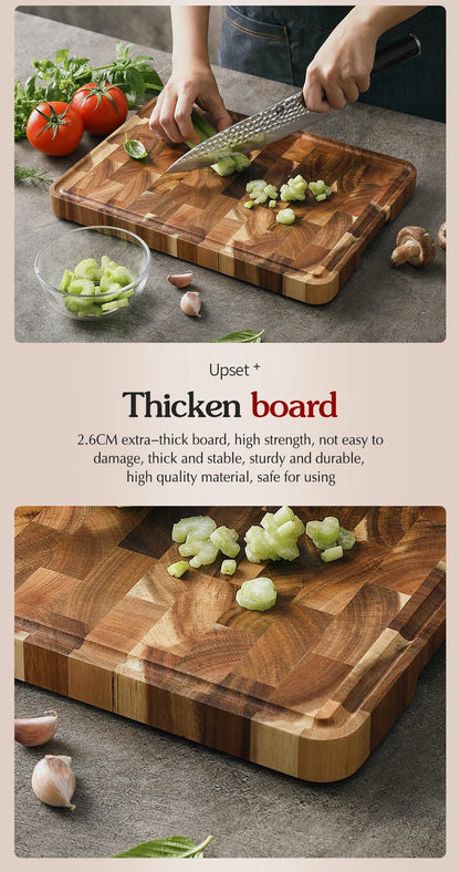 XINZUO Acacia Wood Cutting Board Cut Bread Fruit Meat Quality Kitchen Wooden Chopping Blocks Non-slip Kitchen Tools