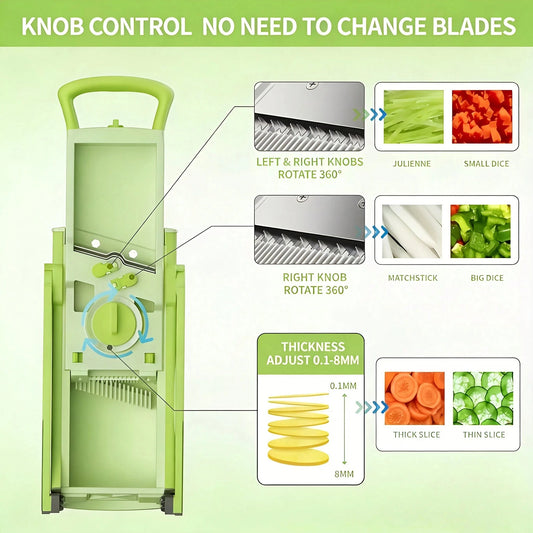 Multifunctional Vegetable Slicer And Dicer, 3-In-1 For Shredding/Slicing/Dicing, With Hidden Blade Safety Design, Easy To Clean And Machine Washable, A Must-Have Tool For Home Chefs, Greatly Improving Prep Efficiency And Redu