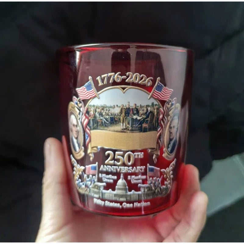 250th Anniversary Limited Edition Wine Glass Hand-painted American Historical Commemorative Liquor Whisky Wine Glass Home Decor