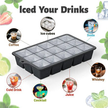 2PCS Ice Cube Moulds with Lid 15 Grid Silicone Freezer Ice Cube Trays Reusable Ice Cube Mold for Whiskey Cocktail Juice Coffee
