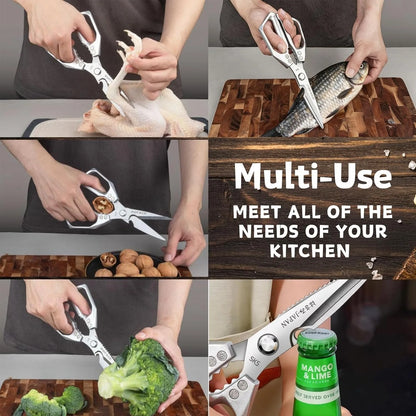 Professional Kitchen Shears Food-Grade SK5 Stainless Steel