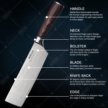 WXCOO Santoku Butcher Carving Knife Japanese Kitchen Knives High Carbon Steel Knife Set Fruit Bread Meat Cleaver Boning Knife