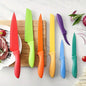 7Pcs Professional Colorful Kitchen Knife Set, Vibrant Food-Safe Coating High Carbon Stainless Steel Knives, Ergonomic Non-Slip H