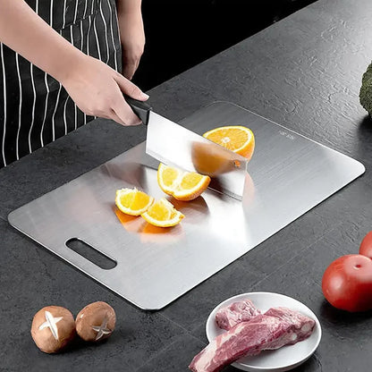 Titanium Cutting Stainless Boards for Kitchen Board 316 Steel Thickened Double Sided Food Grade Portable Fruit Meat Chopping