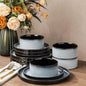 Ceramic Dinnerware Sets for 4,Round Reactive Glaze Ceramic Plates and Bowls Set Dishwasher amp Microwave Safe Dishes Set,Service