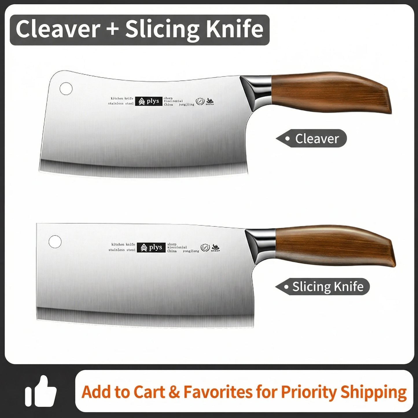 New Upgaded Complete 4-Piece Knife Set with Box - Stainless Steel Cleaver, Chef, Slicing & Paring Knives for All Kitchen Needs