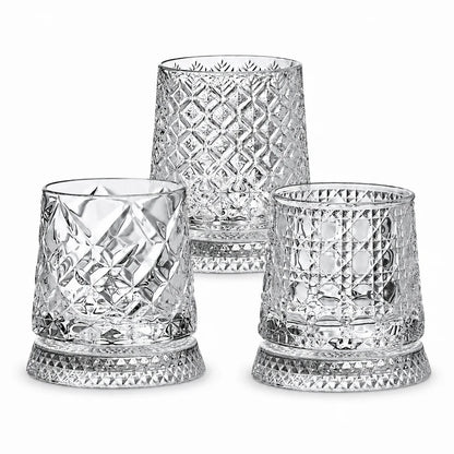 280ml Rotating Whiskey Glass Crystal Rum Glass Cocktail Party Drinking Gift Creative Crystal Premium Beer Glass