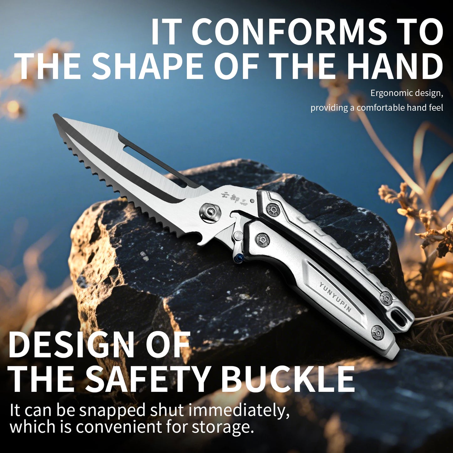 1 Pack Premium Heavy-Duty Multi-Function Kitchen Scissors - Ultra-Sharp 304 Stainless Steel Blades, Forged Construction, Right-H