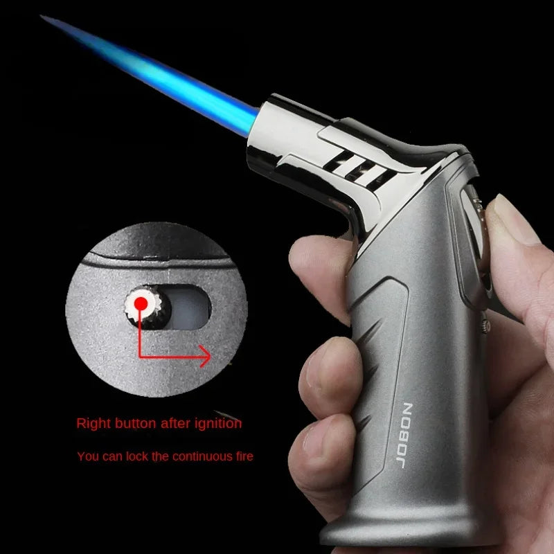 JOBON-Portable Cigar Lighter, Blue Flame, Direct Injection, High-end Cocktail Smoke Lighter, Home Outdoor Airbrush Men's Gadget