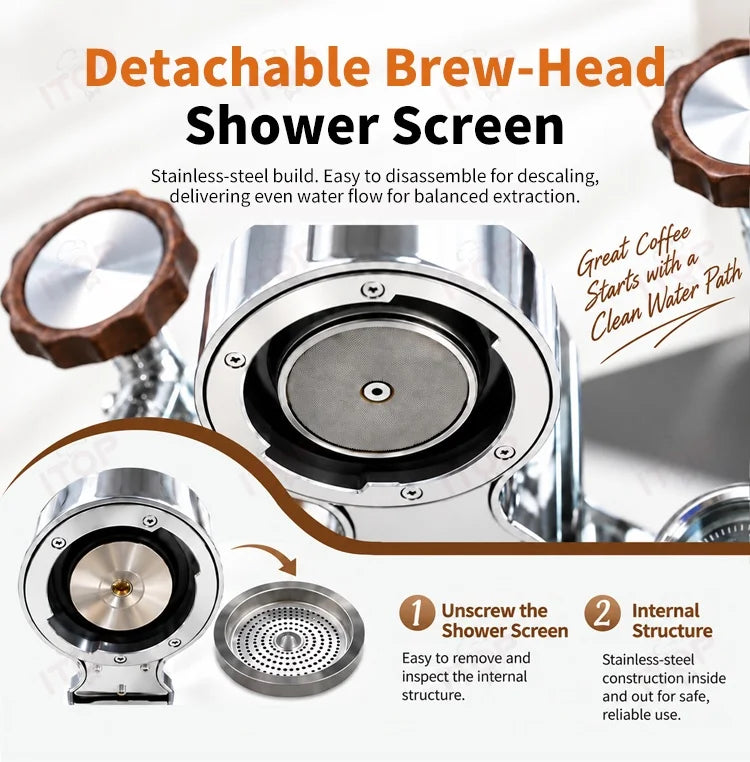 STLF  Hot Selling 58mm Home Espresso Maker, Triple Heating System, Dual Pumps, Home Coffee Maker with Cold Brew Mode