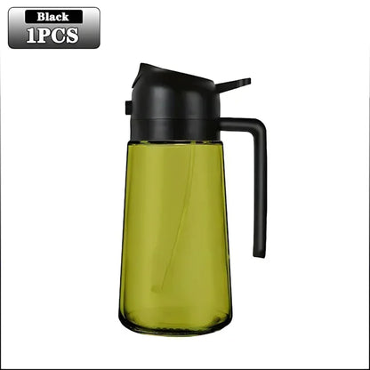 2in1 Black Glass Olive Oil Sprayer Lightproof Oil Dispenser for Cooking Salad Barbecue Kitchen Tools Refillable Spray Bottle