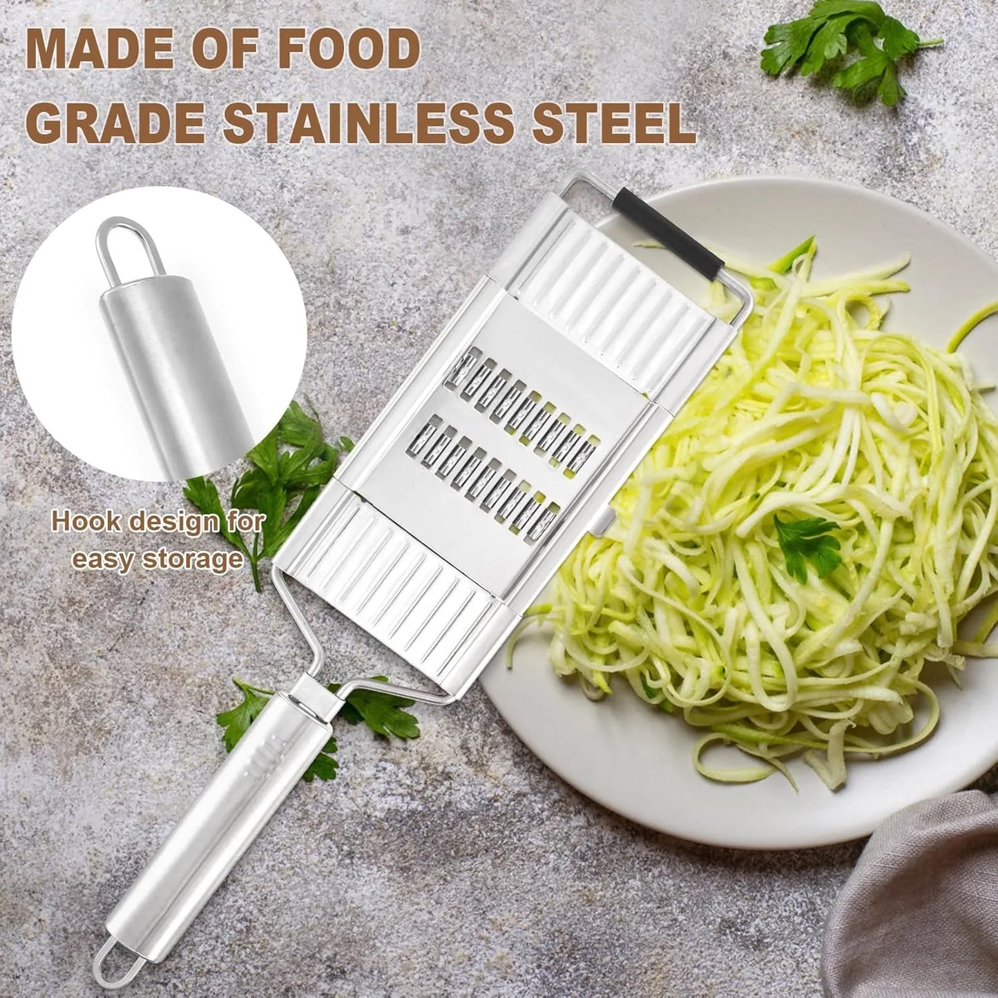 Professional Handheld Food Grater Set 4 Interchangeable Blades Cheese Garlic Ginger Chocolate Vegetable Fruits Zester Slicer Kitchen Tool