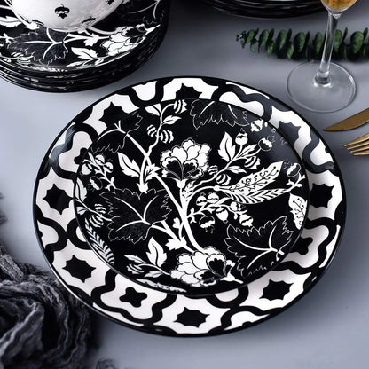 Dinnerware Set Ceramic Plates and Bowls for 4 Stoneware Dish Set