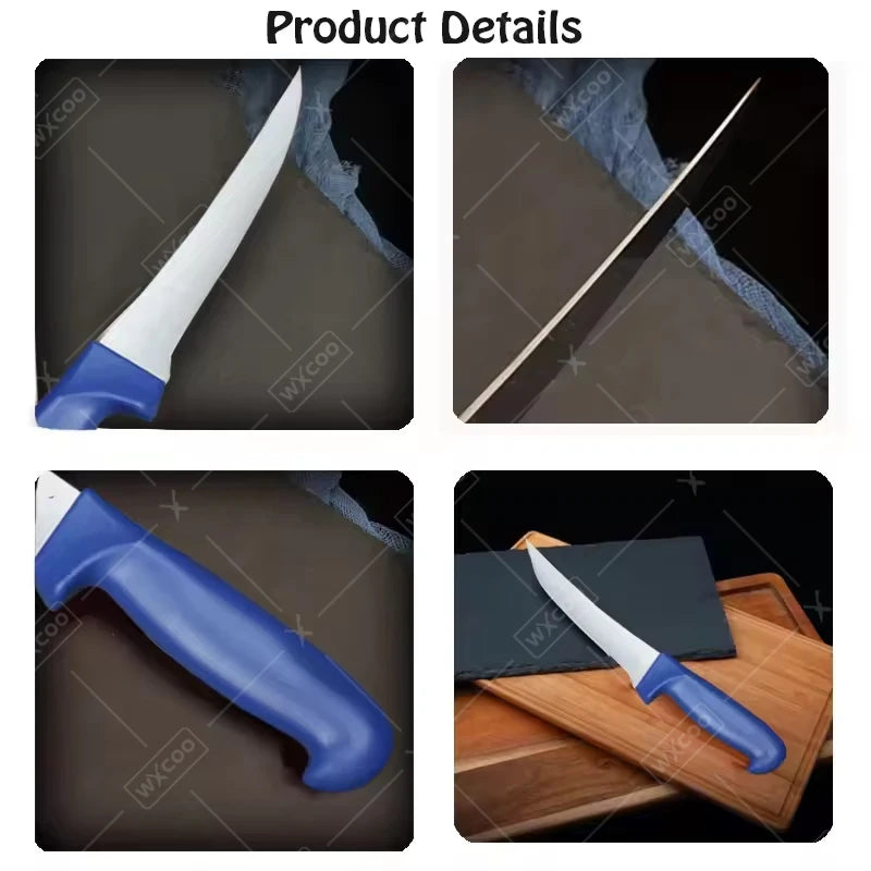 WXCOO 1~5pcs Kitchen Accessories Stainless Steel Butcher Boning Knife Set Bag Fish Fillet Slicing Knife