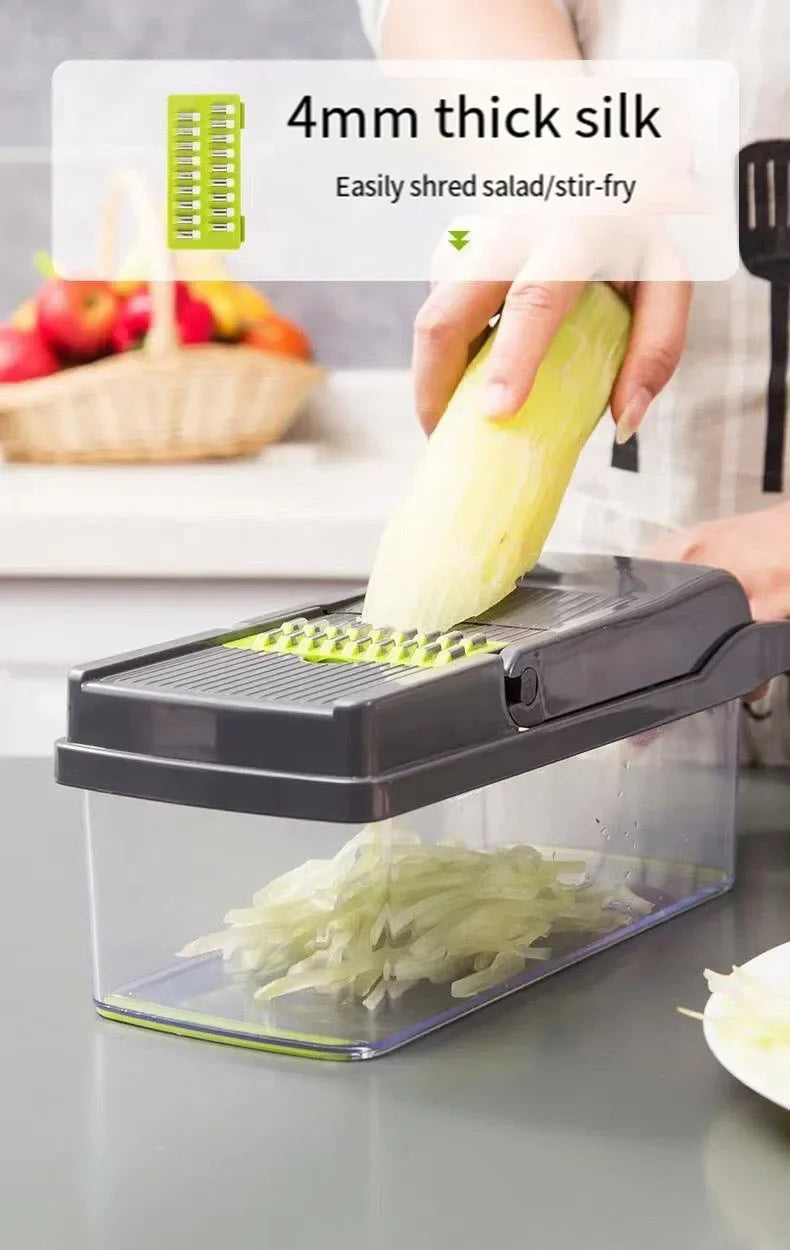 Multifunctional 5 In 1 Handheld Food Chopper Vegetable Slicer Dicer Grater Portable Kitchen Veggie Cutting Prep Tool
