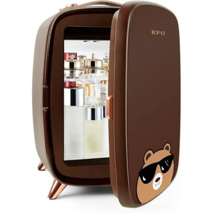 Mini Skincare Fridge 6L Ultra-Quiet Beauty Fridge for Cosmetics and Drinks 6°C Cooling + 20dB Silent Adjustable Shelves and Por
